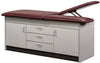 Sports Treatment Table, Double Leg Lift w/ Flat Top. Center Drawers, Closed-Door Storage