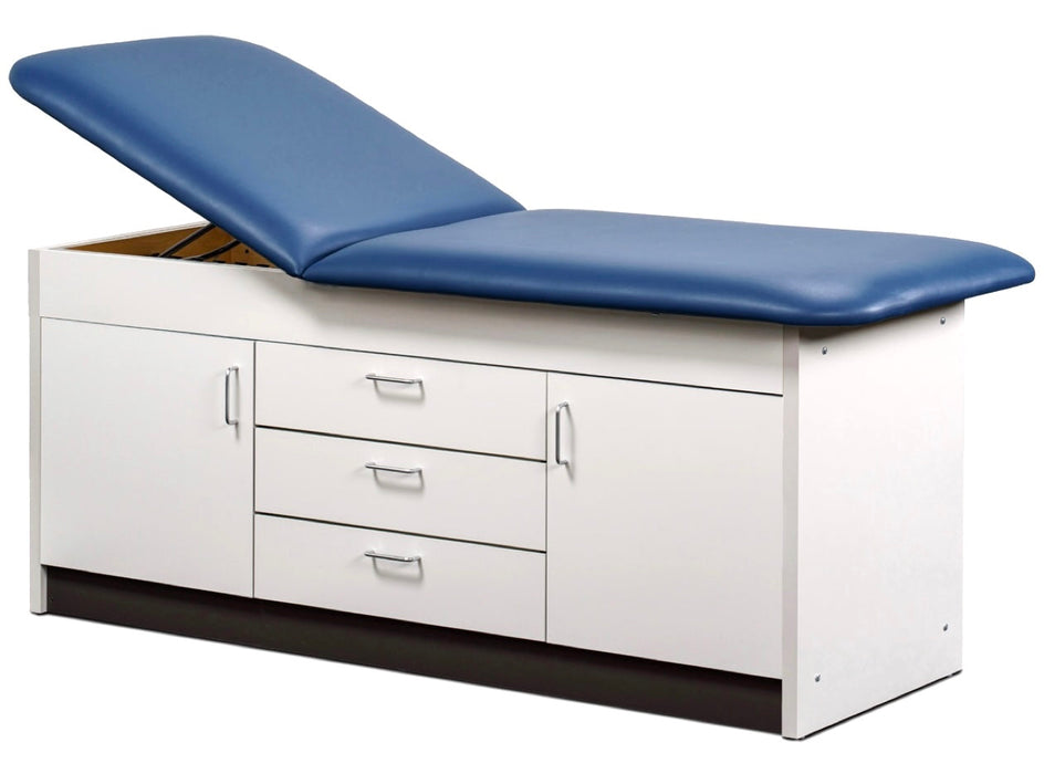 Cabinet Treatment Table w/ Adjustable Backrest, 2 Doors & 3 Drawers. 78"L x 30"W