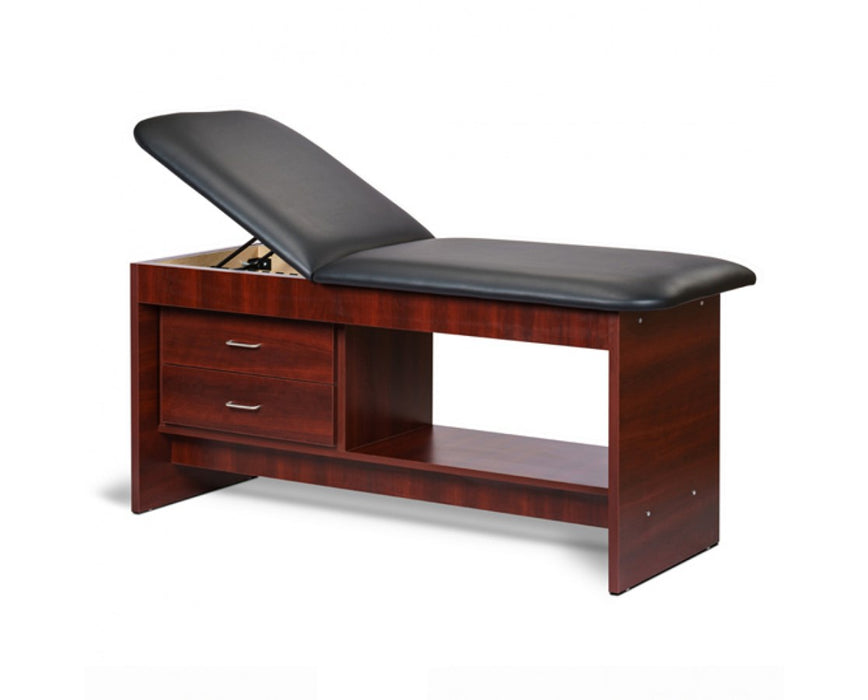 Treatment Table w/ Shelf & Drawers. Adjustable Back & Panel Leg
