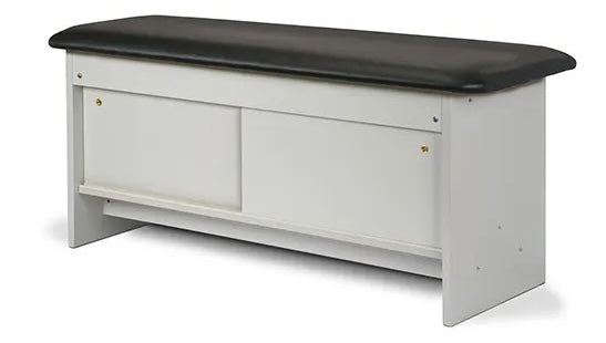 Cabinet Treatment Table w/ Adjustable Backrest, Sliding Doors & Pull-out Leg Rest. Panel Leg
