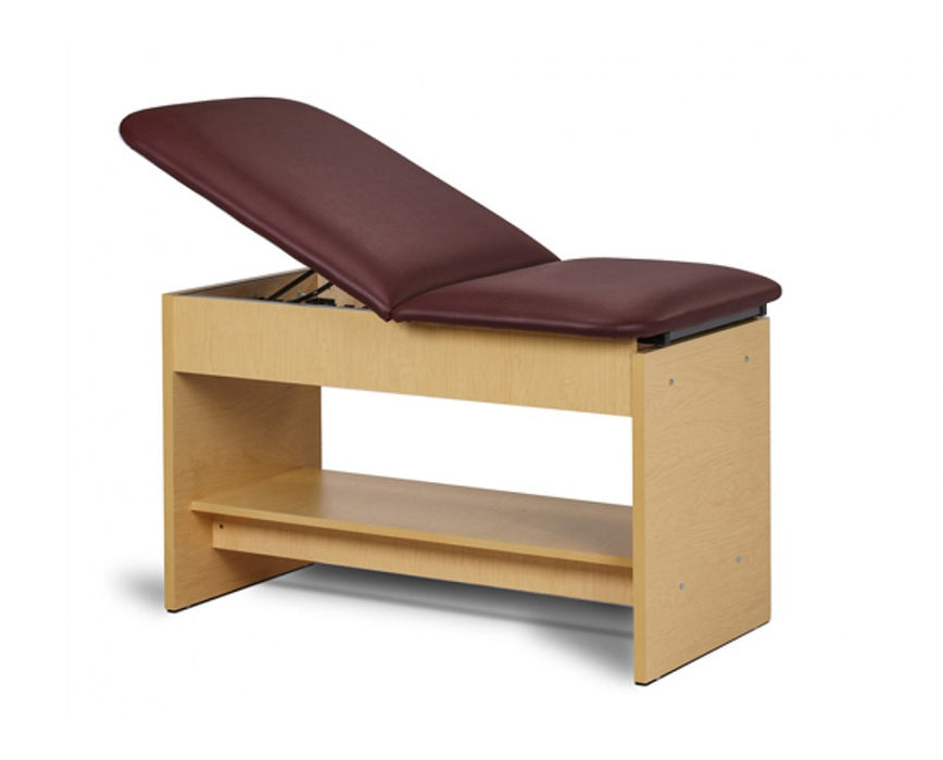 Space Saver Exam Table. Panel Leg w/ Adjustable Back & Pull-Out Leg Rest