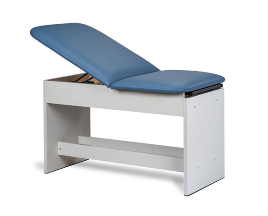 Space Saver Exam Table. Panel Leg w/ Adjustable Back & Pull-Out Leg Rest