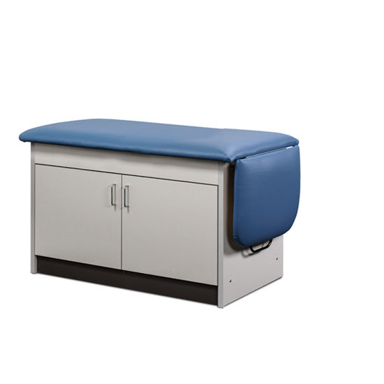 Space Saver Cabinet Exam Table. Flat Top w/ Pull-out Leg Rest