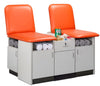 Sports Cabinet 2-Seat Taping Treatment Station w/ Fixed Back. 48