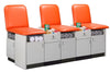 Sports Cabinet 3-Seat Taping Treatment Station w/ Fixed Back. 48