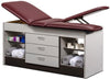 Sports Treatment Table, Double Leg Lift w/ Adjustable Backrest. Center Drawers, Open Storage