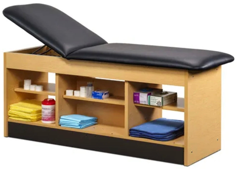 Cabinet Treatment Table w/ Adjustable Backrest & 6 Shelves. 72"L x 30"W