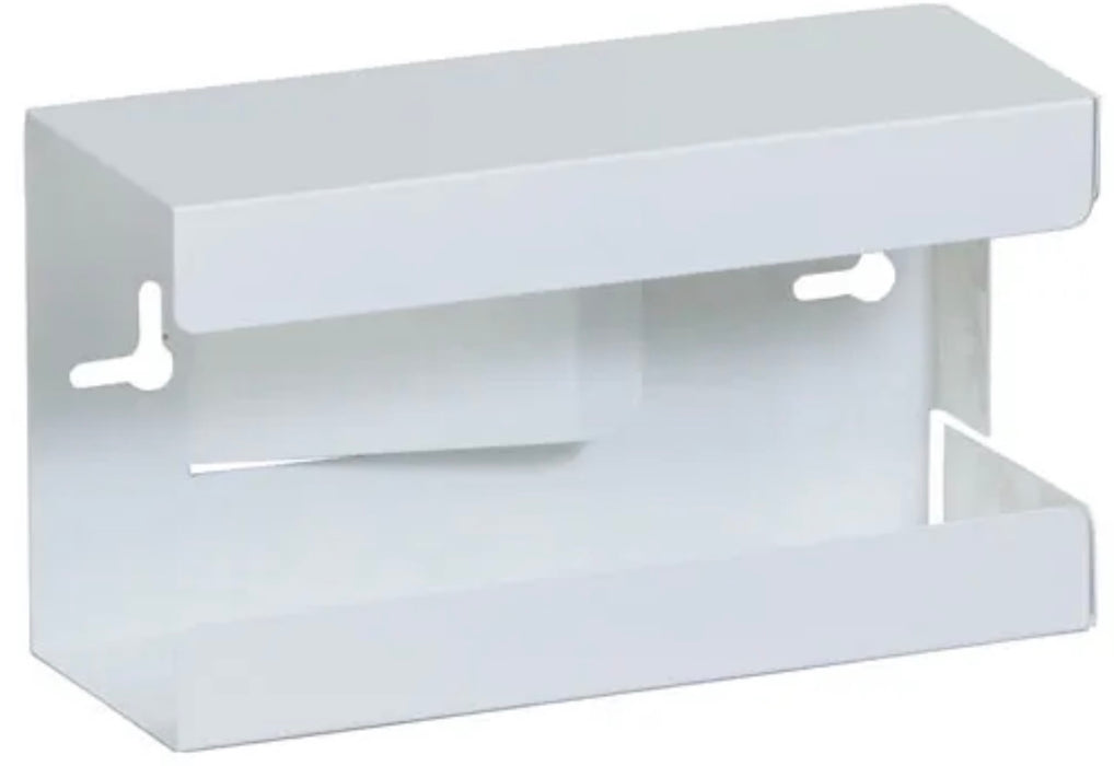 Single White Steel Glove Box Holder