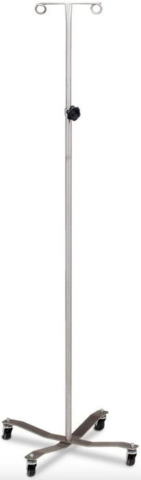 Stainless Steel IV Pole with Detachable Top 2-Hooks