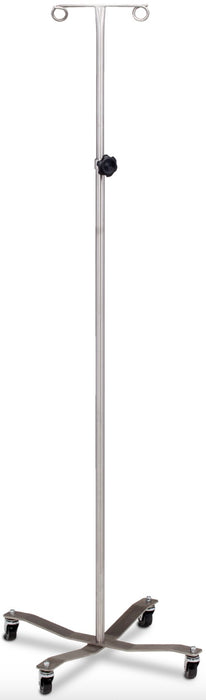 Stainless Steel IV Pole with Detachable or Welded Hook Top