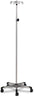 Stainless Steel Five Leg IV Pole, 4-Hooks