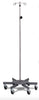 Six Leg Stainless Steel IV Pole. 2 Hooks