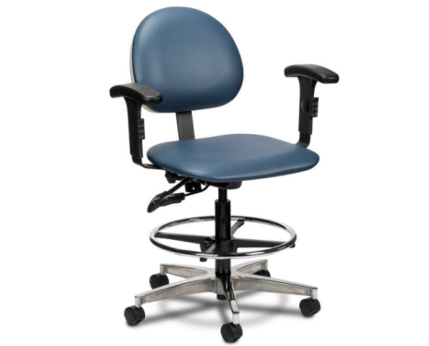 Lab Stool with Contour Seat and Backrest w/ Armrest