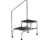 Chrome Two Step Bariatric Step Stool [Handrail Option]