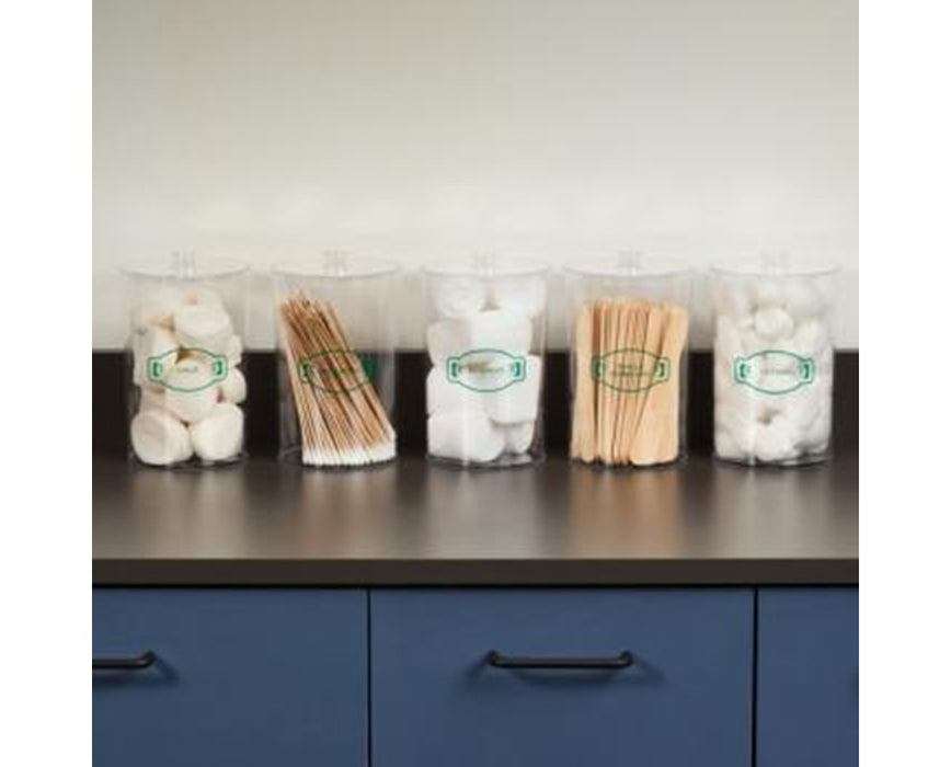 Labeled Plastic Sundry Jars, Clear