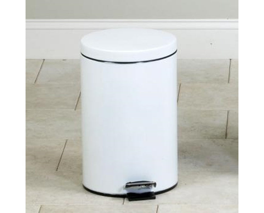 Small Round Waste Receptacle, White