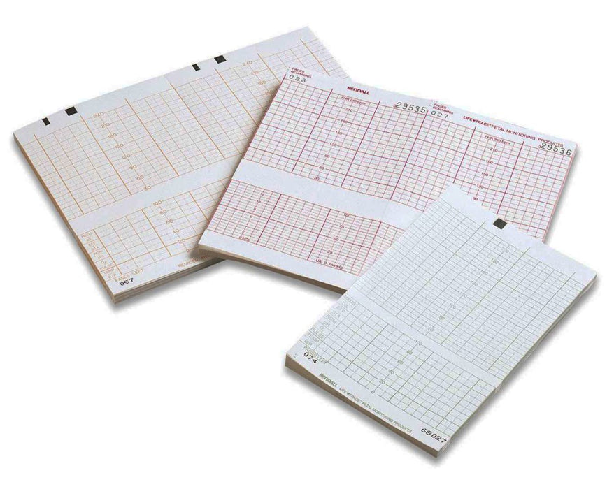 Kendall Fetal Recording Chart Paper for GE 4305BAO & 4305DAO, Red Grids (40 packs/case)