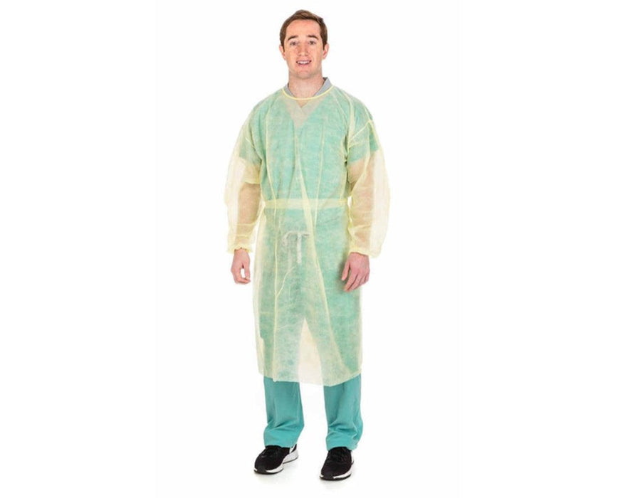 Basic Spunbond Polypropylene Gown (Universal Size - Yellow)