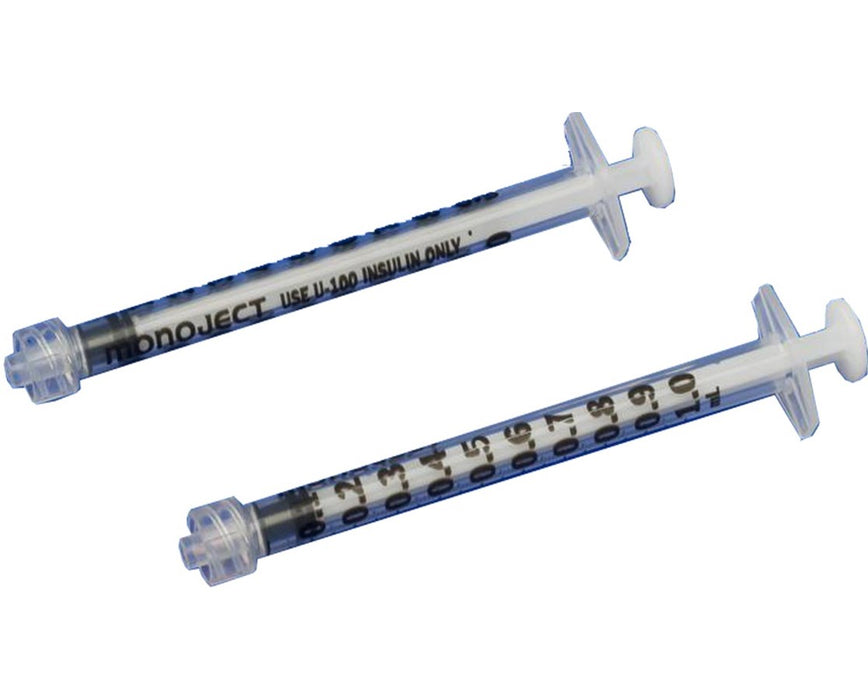 Monoject Insulin Syringe, Luer Lock, 1mL - 240/Case