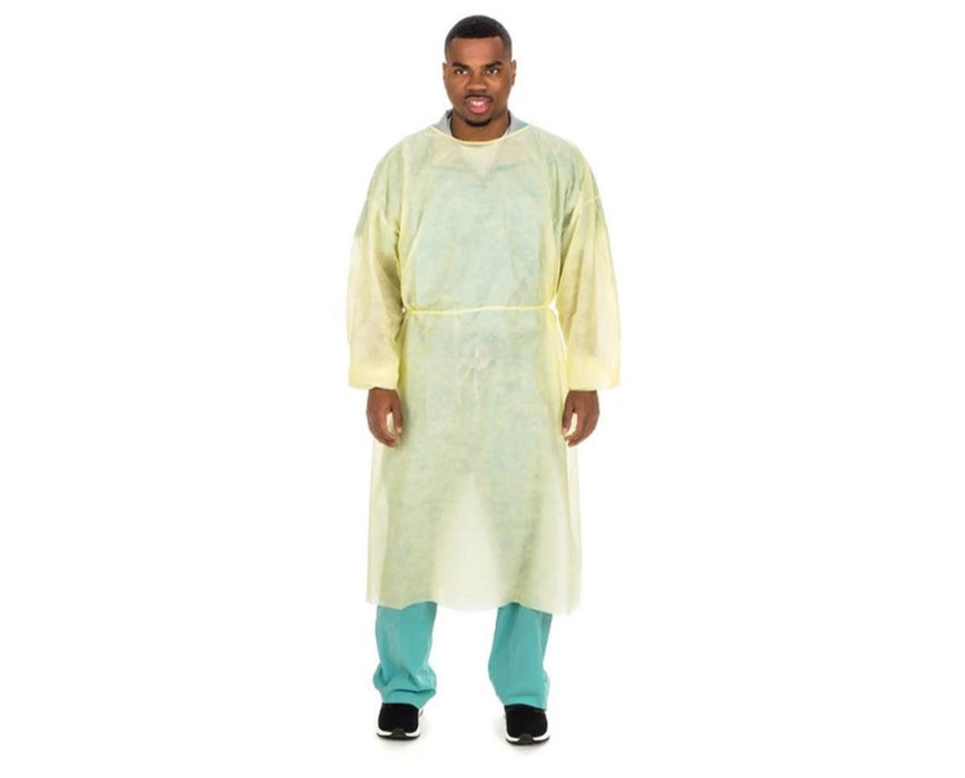 Tri-Layer SMS Fabric Isolation Gown - Universal, yellow
