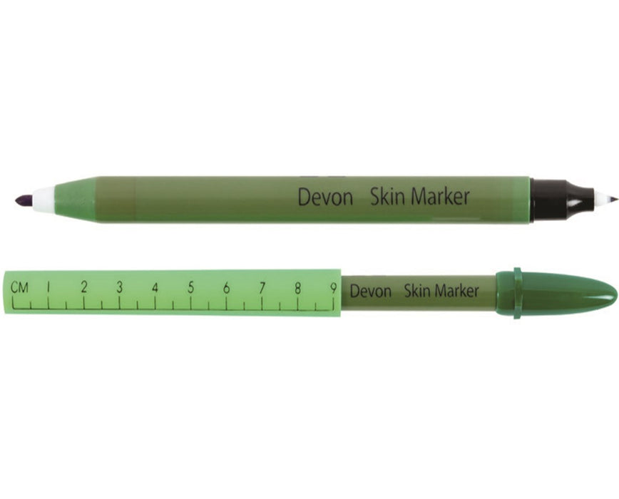 Surgical Skin Marker 158, Ruler Cap, Dual Tip - 100/Case
