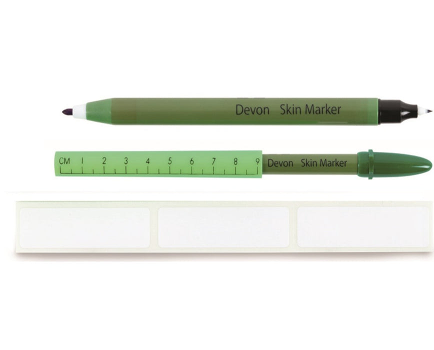 Surgical Skin Marker, 158-L, Ruler Cap, Dual Tip - 100/Case