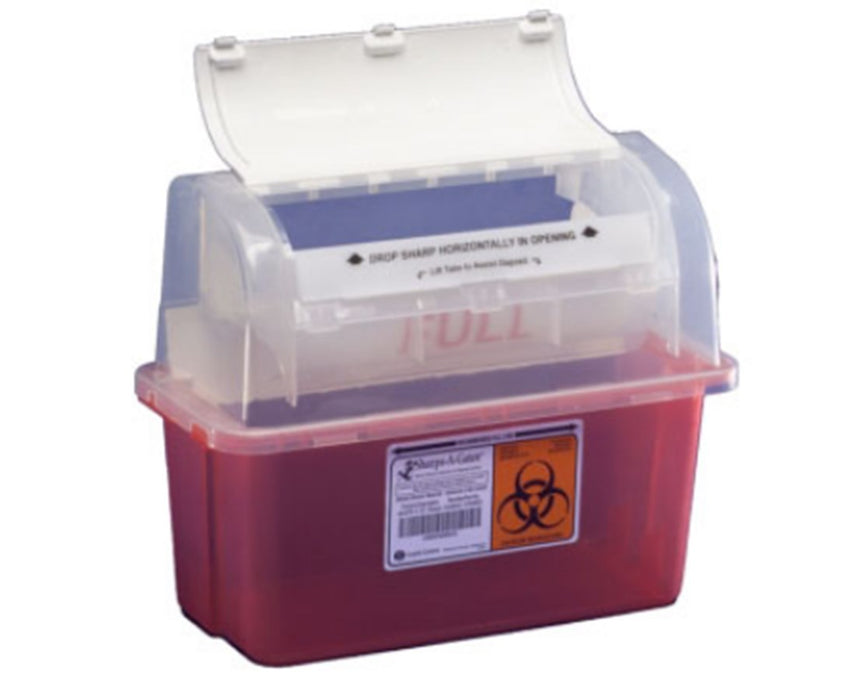 Sharps-A-Gator Biohazard Disposal Safety In Room Sharps Container - Counterbalance Lid