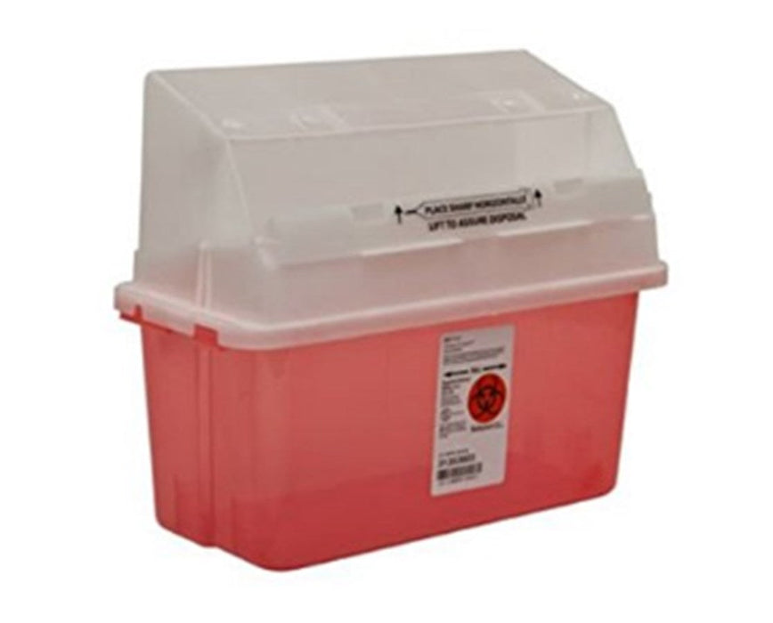 Sharps-A-Gator Biohazard Disposal Safety In Room Sharps Container - Counterbalance Lid, 5 Quart - 14/Cs