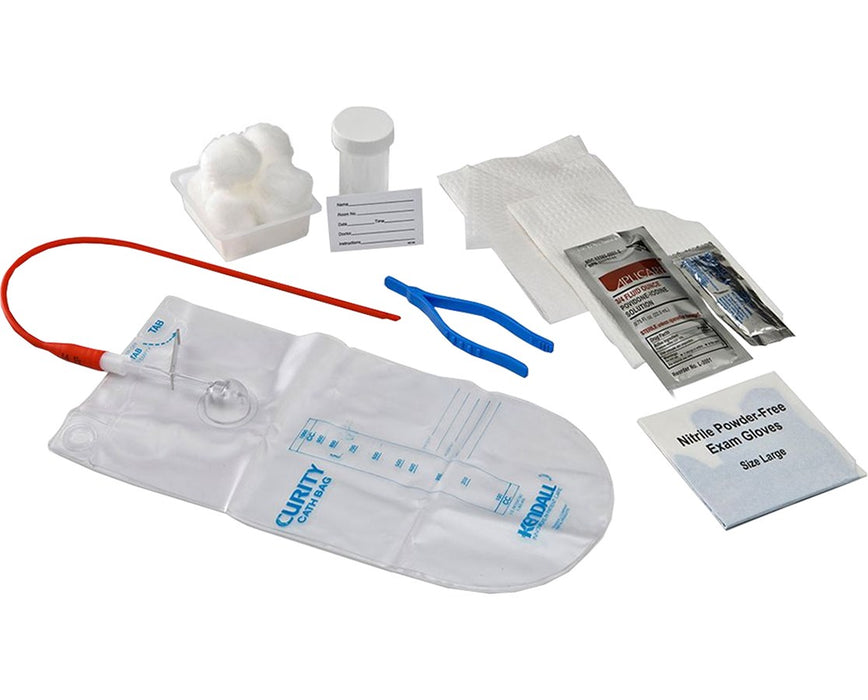 Clear Vinyl Catheter Kit, 14FR & 3 BZK Swab Sticks - 20/Case