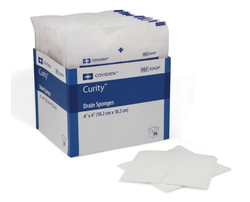Curity Drain Sponge, 6 ply, 4" x 4" - 600/case - Sterile