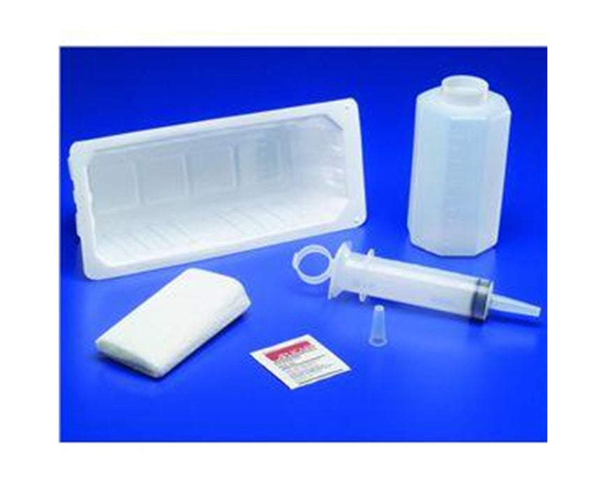 Dover 1200cc Irrigation Tray with 60cc Piston Syringe & Lid - 20/Case