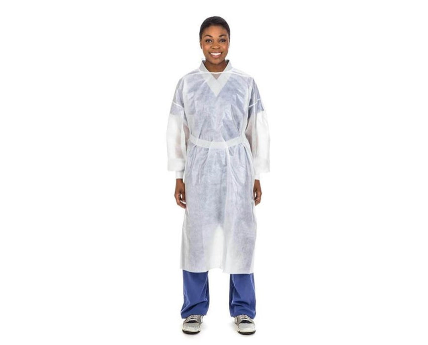 Poly-Coated Full-Back Isolation Gown White - Universal
