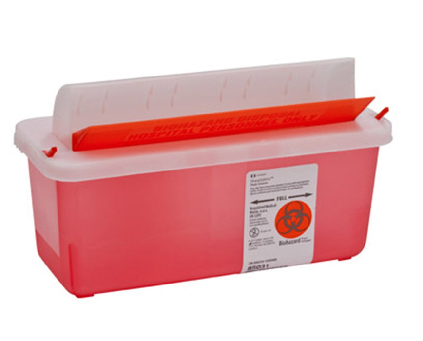 SharpSafety Biohazard Disposal In Room Sharps Container, Mailbox-Style Lid - 20/Cs