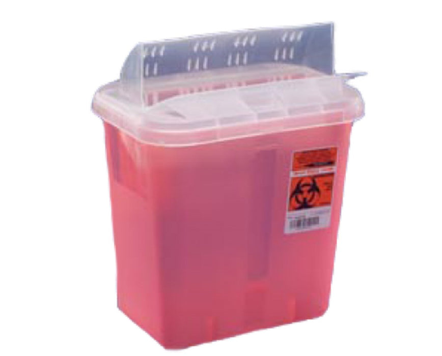 SharpSafety Biohazard Disposal In Room Sharps Container, Always Open Lid