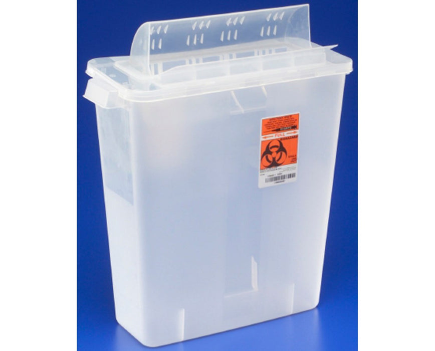 SharpSafety Biohazard Disposal In Room Sharps Container, Always Open Lid