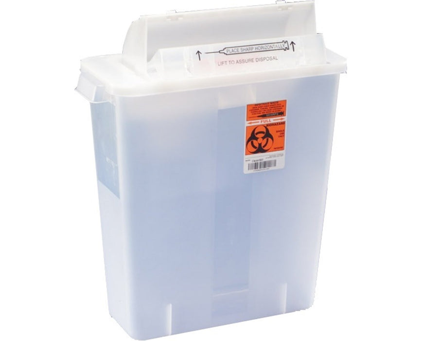 SharpSafety Disposal 4 Gal. Safety-In-Room Sharps Container Clear - 10/Cs