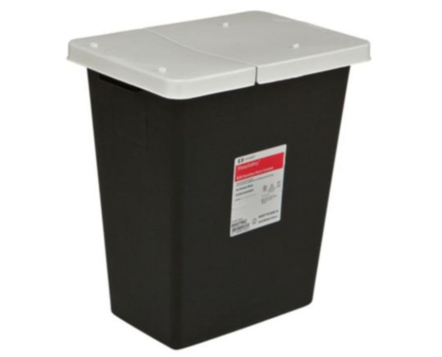 SharpSafety Biohazard Disposal Universal Pharmaceutical Waste Container w/ Raised Lid, 20/cs