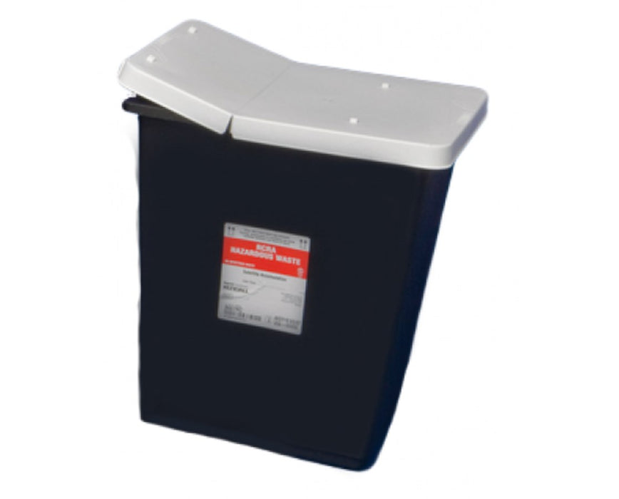 SharpSafety Disposal RCRA Hazardous Waste Container, Hinged Lid - 8 Gallon, 10/Cs