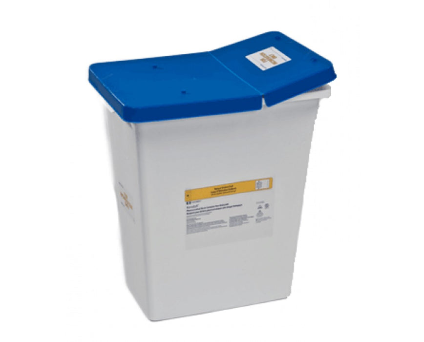 SharpSafety Disposal Pharmaceutical Waste Container, Gasketed Hinged Lid, 18 Gallons - 5/CS