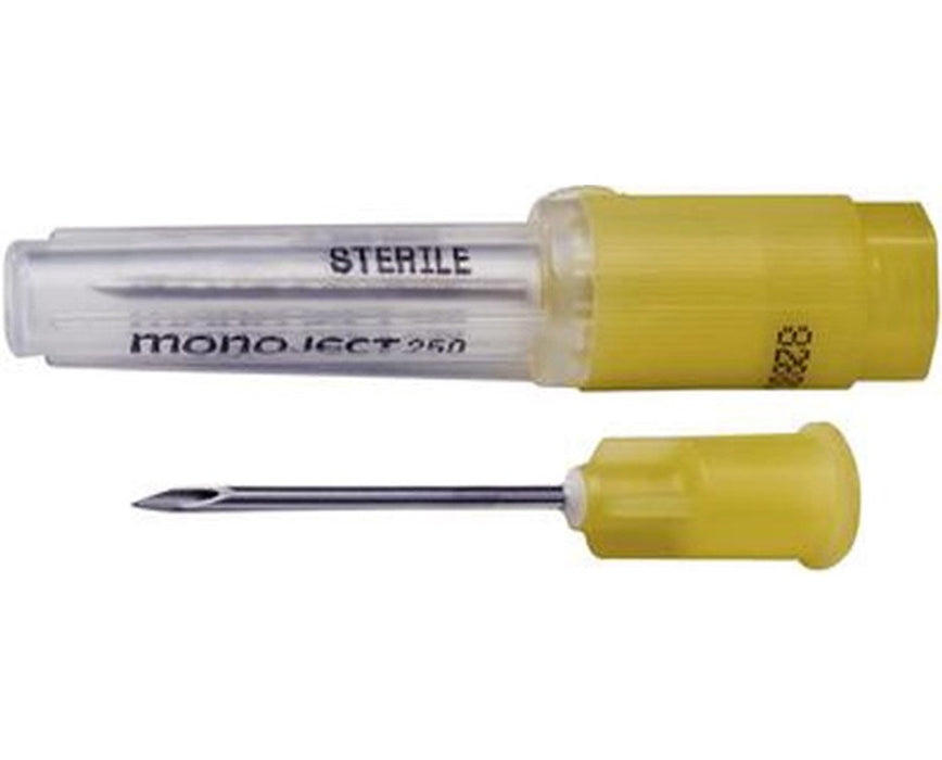 Monoject Hypodermic Needles w/ Polypro Hub, Intermediate Bevel, 27G x 1/2" - 1000/Case