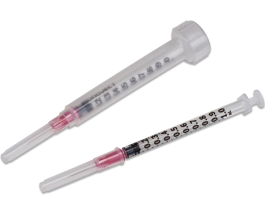 Monoject Rigid Pack Tuberculin Syringes 1 mL, 25G x 5/8" Detachable Needle - 500/Case