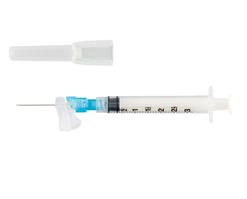 Monoject Magellan Needle & Syringe Combo, Permanent Needle, Rigid Pack, 1mL, 25G x 8" - 200/Case