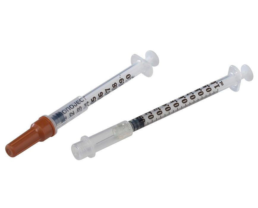 Monoject Tuberculin Safety Syringes with Needle 28G x 1/2" Needle, 500/Case