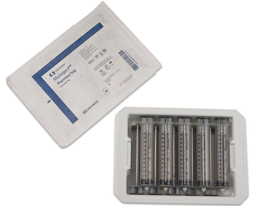 Monoject Pharmacy Tray, 12mL, Luer Lock Tip - 200/Case
