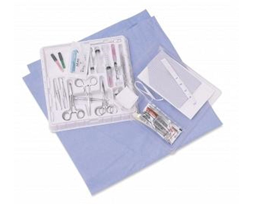 Argyle Umbilical Vessel Catheter Insertion Tray, 3 1/2 & 5FR, Polyurethane UVC, Luer Lock Hub - 5/Case