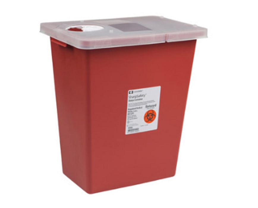 SharpSafety Biohazard Disposal Sharps Container - Hinged Lid