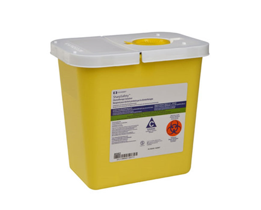 SharpSafety Disposal Chemotherapy Container Hinged Lid 2 Gal - 1
