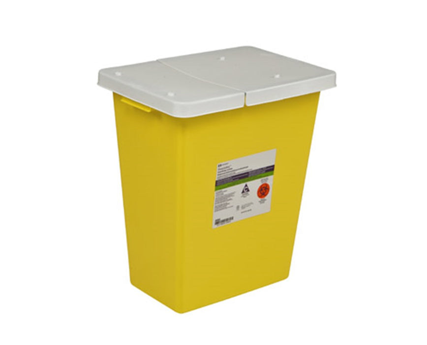 SharpSafety Disposal Chemotherapy Container - Hinged Lid, 12 Gallon - 10/Cs
