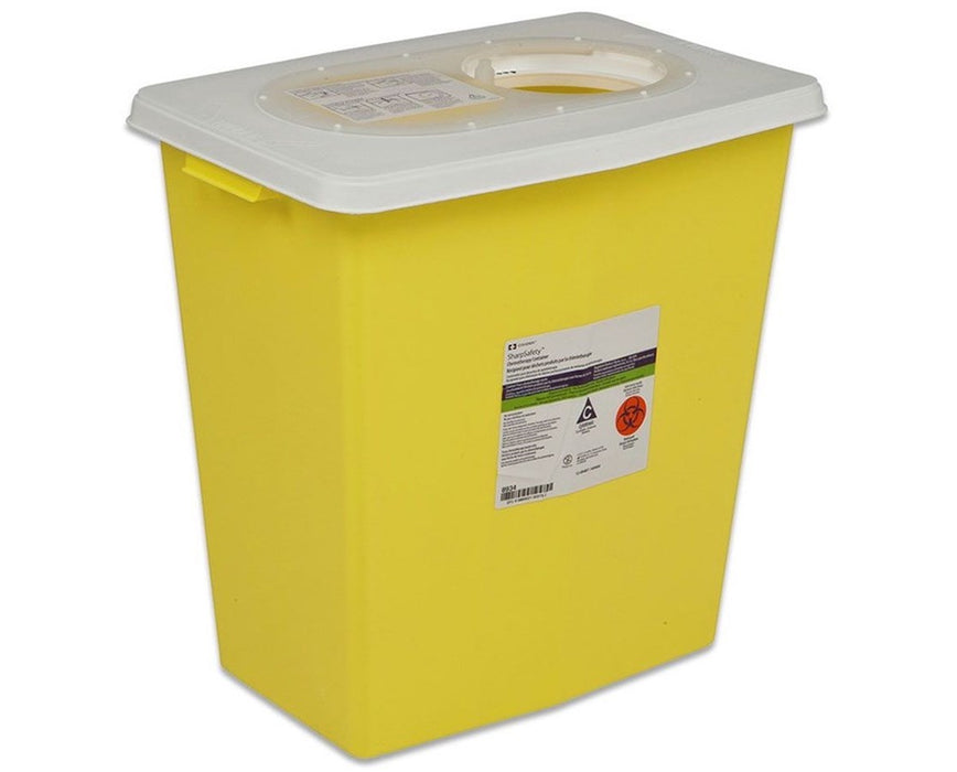 12 Gal. Chemotherapy Sharps Disposal Container w/ Sliding Lid (10/case) Yellow