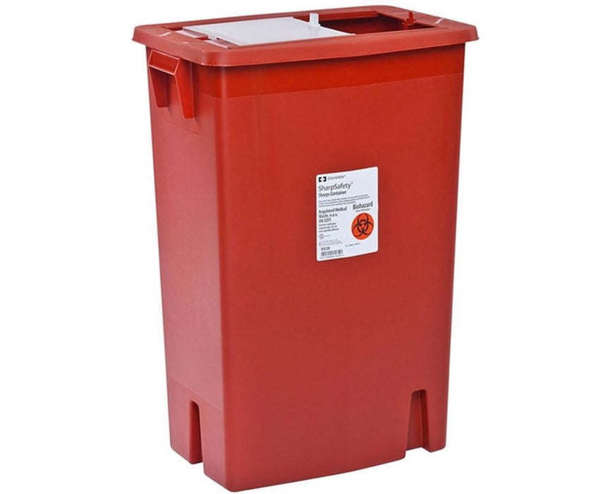 18 Gal. Chemotherapy Sharps Disposal Container w/ Sliding Lid (10/case) Red